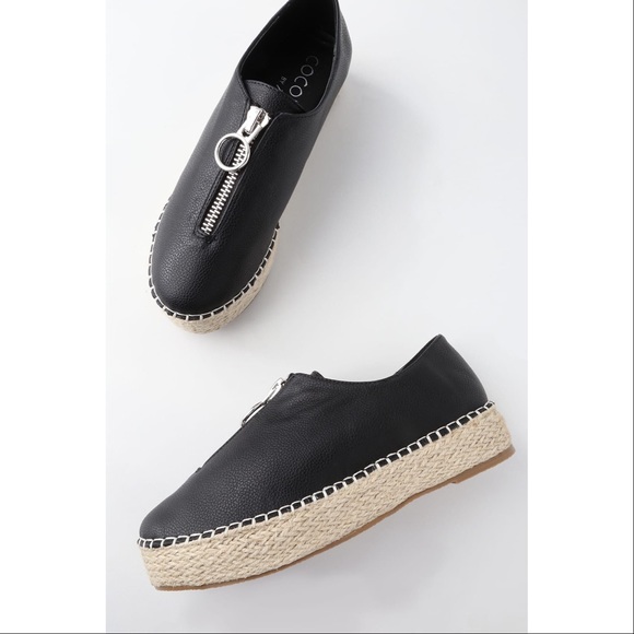 Black Boyfriend Platform Espadrille Sneaker - Picture 4 of 5